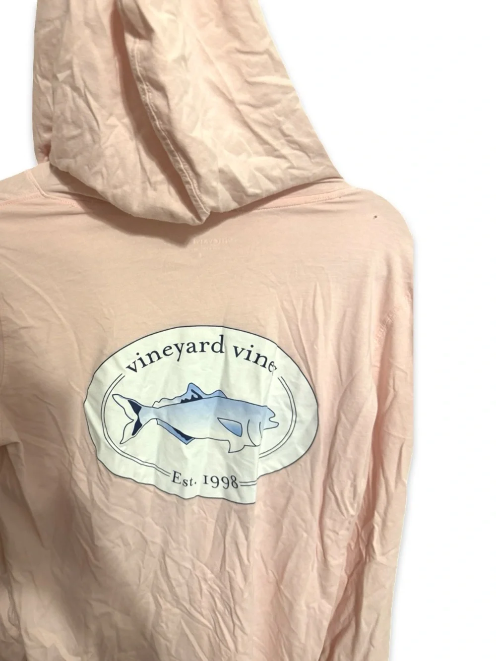 Vineyard Vines Women’s Light Pink Hooded Graphic Tee Long Sleeve Size Small - Picture 10 of 11